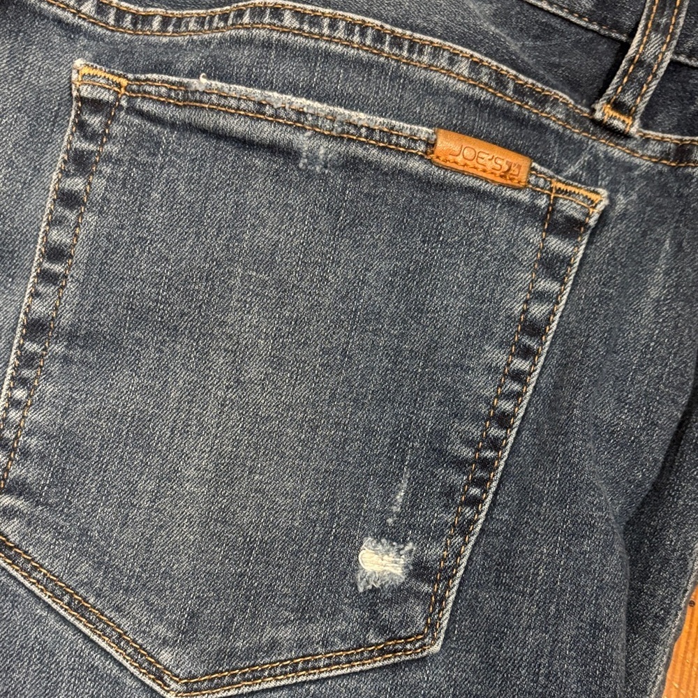 Joe's Jeans The Smith Mid Rise Straight Cropped Dark Blue Ankle Cuffed - Picture 3 of 4